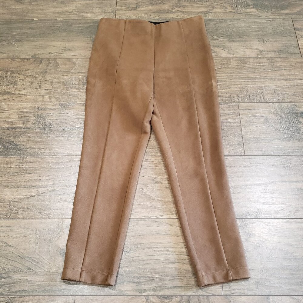 LOFT Faux Suede Leggings Caramel Brown Size 8
